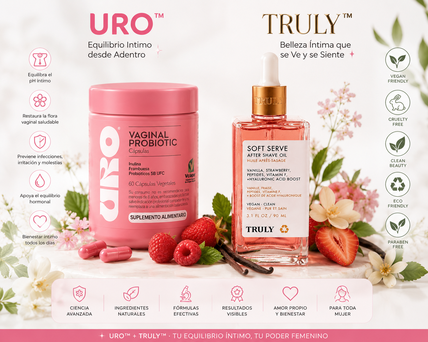 TRULY+URO™  Pack Premium Urológico + Probiótico Vaginal