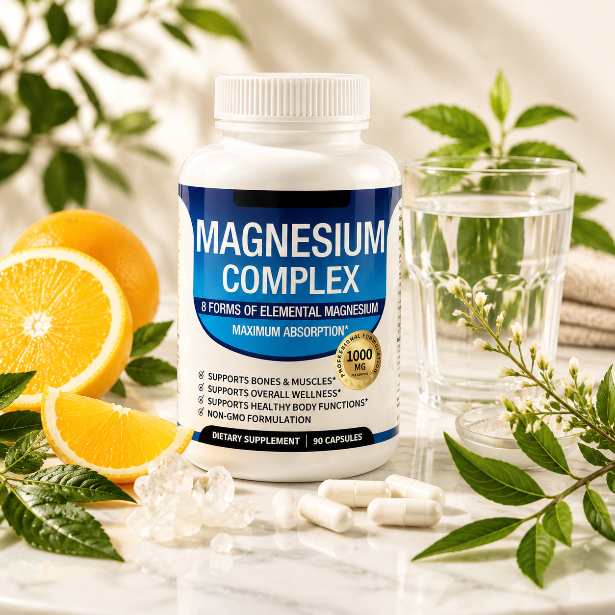 Magnesio Suplemento 8 Elemental 1000mg